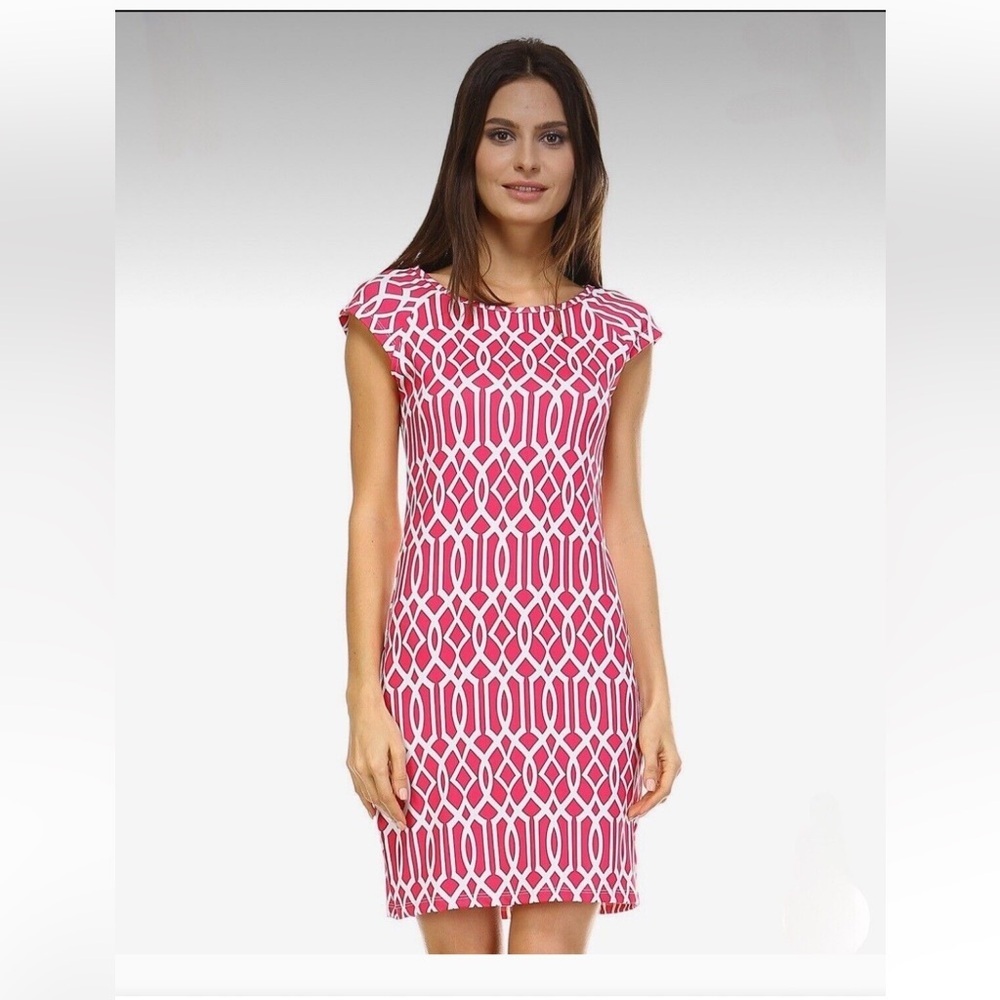 Jean-Pierre Klifa Lily Celtic Fuchsia Print Dress Size M